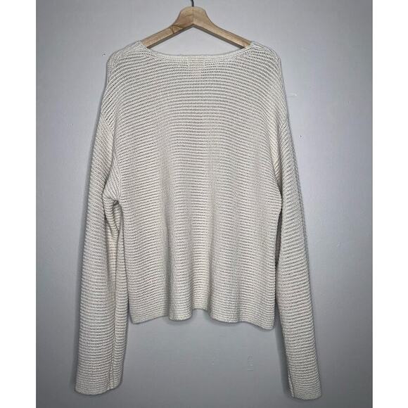 H&M Oversized Silk Blend Knit Crewneck Pullover Sweater Ivory/Cream Size Medium - Picture 6 of 7